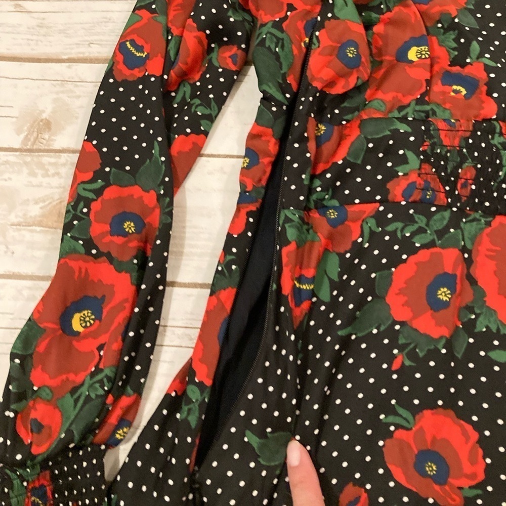 FREE PEOPLE MORNING LIGHT DRESS BLACK COMBO SIZE 8 - Picture 10 of 13